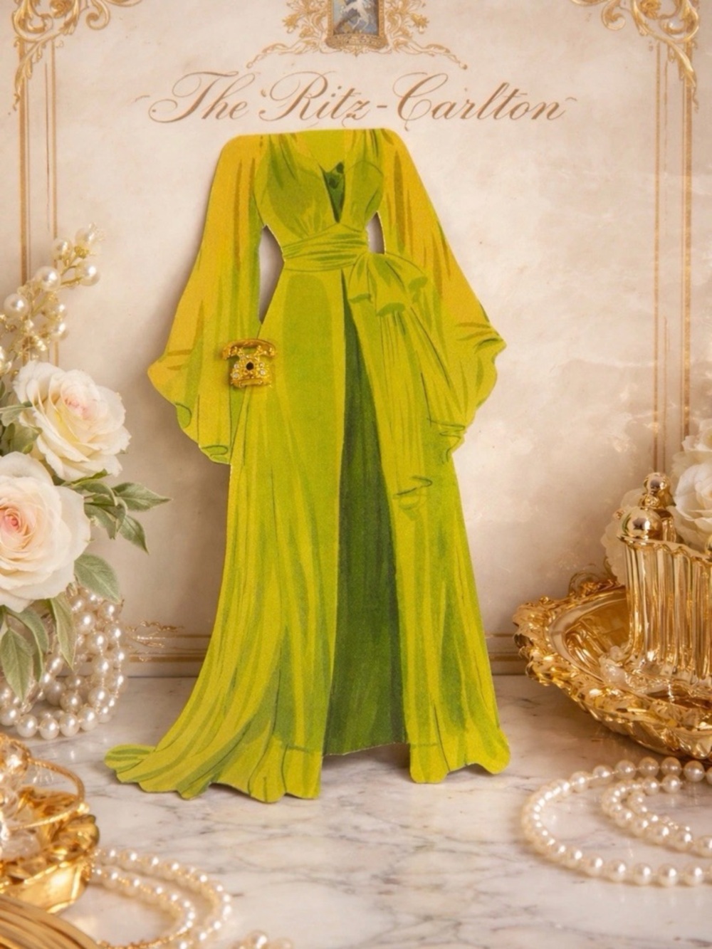 Sophie’s Closet Greeting Card Ritz Carlton Hotel Telephone Pin Brooch Vintage